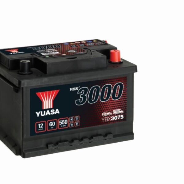 Batterie YUASA YBX3075 12V 60 Ah 550A +D  LB2 245 X 175 X 175