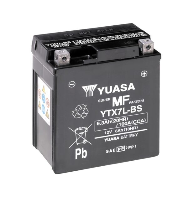 Batterie YUASA YTX7L-BS AGM 12V 6.3Ah 105A+D SLA 114 X 71 X 131 PRETE