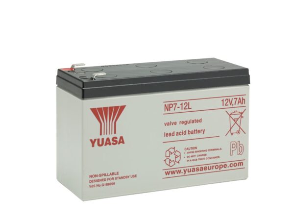 Batterie YUASA 12V 7Ah  NP7-12L +G Cosses Faston 6.3 151 X 65 X 97.5