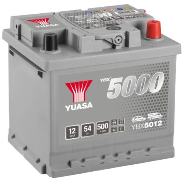 Batterie Batterie YUASA YBX5012 12V 54Ah 500A L1 +D 207 X 175 X 190
