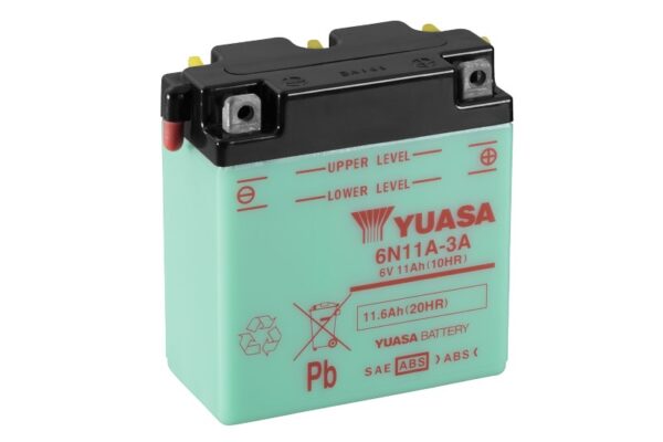 Batterie YUASA 6N11A-3A 6V 11Ah +D DG 122 X 62 X 131 SECHE