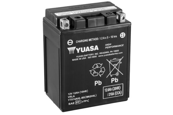 Batterie YUASA YTX14AHL-BS AGM 12V 12Ah 210A +D 134 X 89 CX 166 PACK