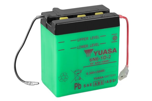 Batterie YUASA 6N6-1D-2 6V 6Ah +D  99 X 57 X 111 SECHE
