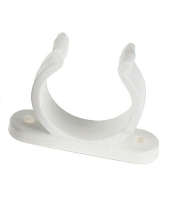 Clips de fixation plastique robuste blanc diam. 30mm