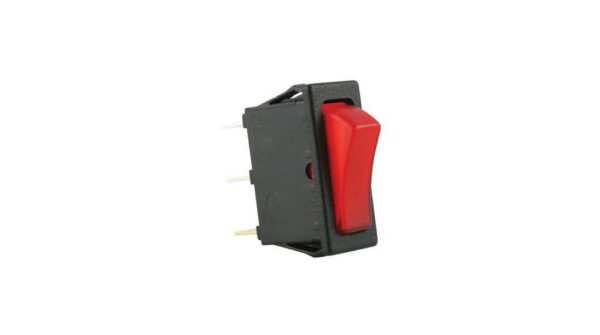 Inter carré encastré 250V 1A 1O D11,5mm rouge