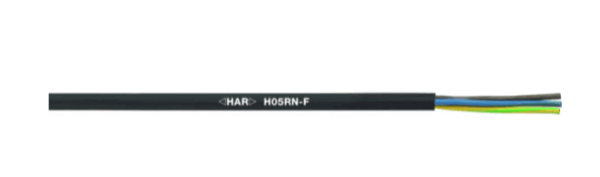 Câble d'alimentation HO5RNF 2x1mm2 sans fiche noir