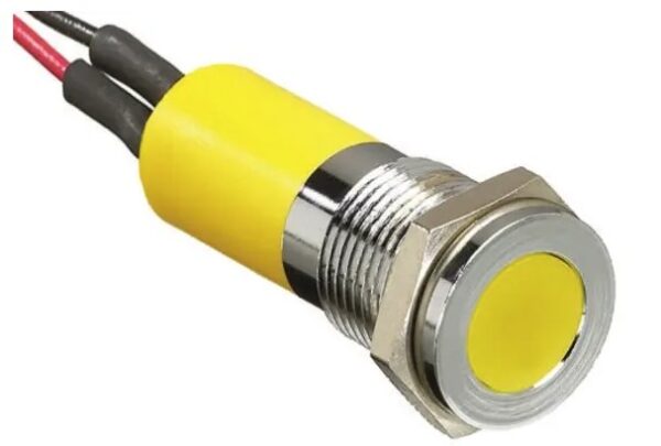 Voyant D13/P8mm led 12/14v jaune étanche IP67