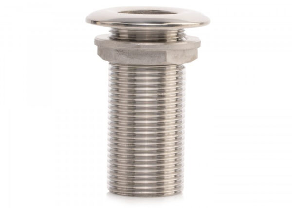 Passe-coque plat 2 1/2 fileté en inox
