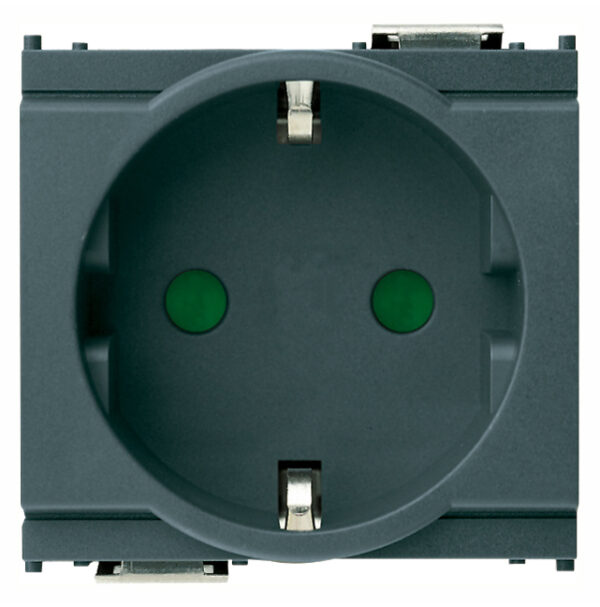 Prise VIMAR SICURY 2P+T 16A allemand gris 16208