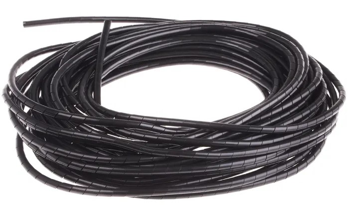 Gaine spiralée de 6mm (4 à 45mm) (25m) noir