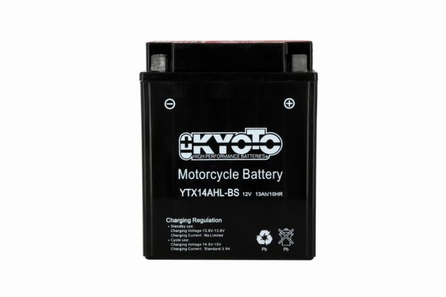 Batterie KYOTO YTX14AH-BS AGM 12V 12Ah 210A +G 134 X 89 X 166 PACK