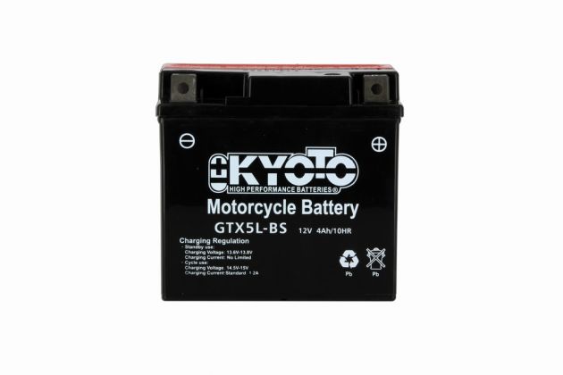 Batterie KYOTO YTX5L-BS AGM 12V 4Ah 60A +D 114 X 71 X 106 PRETE