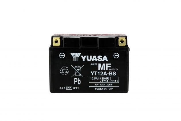 Batterie YUASA YT12A-BS AGM 12V 12Ah 140A +G  150 X 87 X 106 PACK
