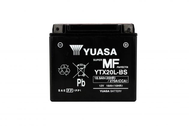 Batterie YUASA YTX20L-BS AGM 12V 18Ah 250A +D  175 X 87 X 155 PACK