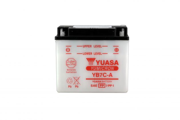 Batterie YUASA YB7C-A 12V 8Ah 80A +D  130 X 90 X 114 SECHE