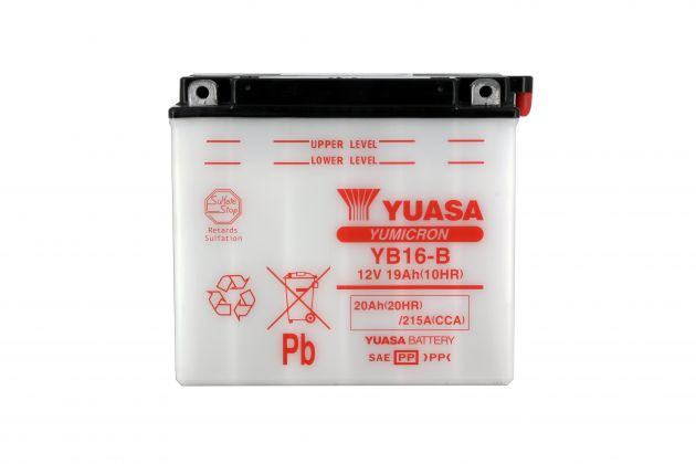 Batterie YUASA YB16-B 12V 19Ah 240A +G DD175 X 100 X 155 SECHE
