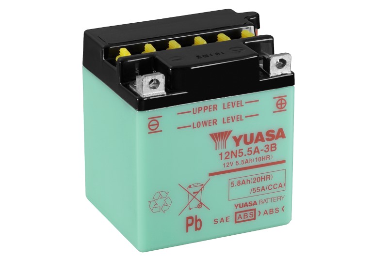 Batterie YUASA 12N5.5-3B 12V 5,5Ah 44A +D DD 135 X 60 X 130 PACK