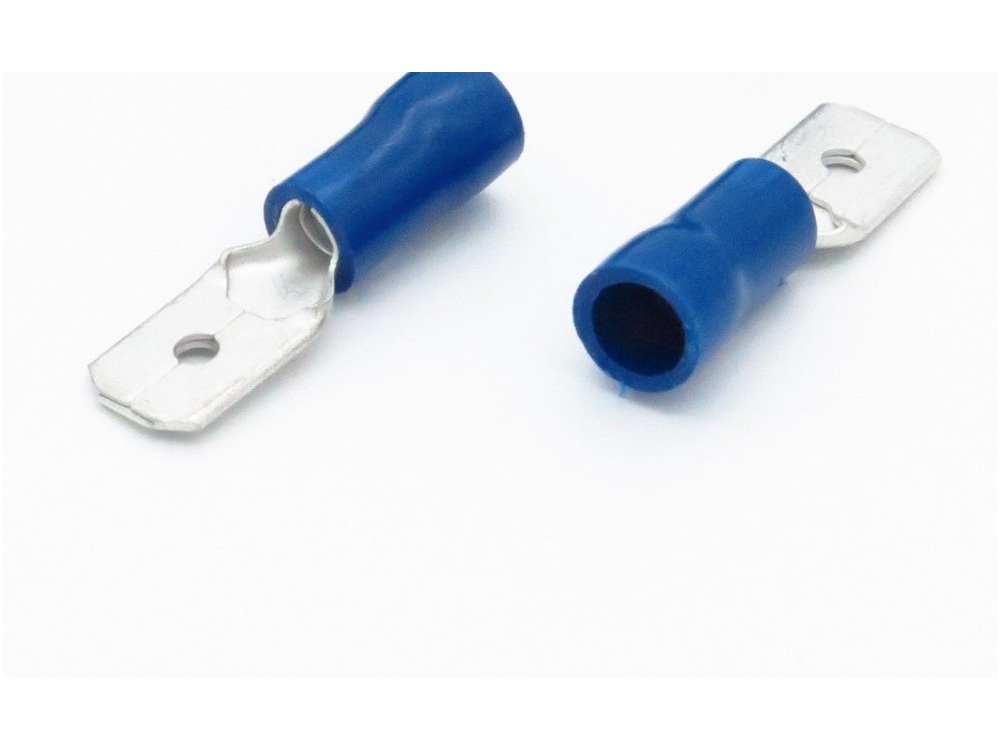 Sachet 10 cosses clips mâle 6.3mm bleue (1.5 à 2.5mm2)