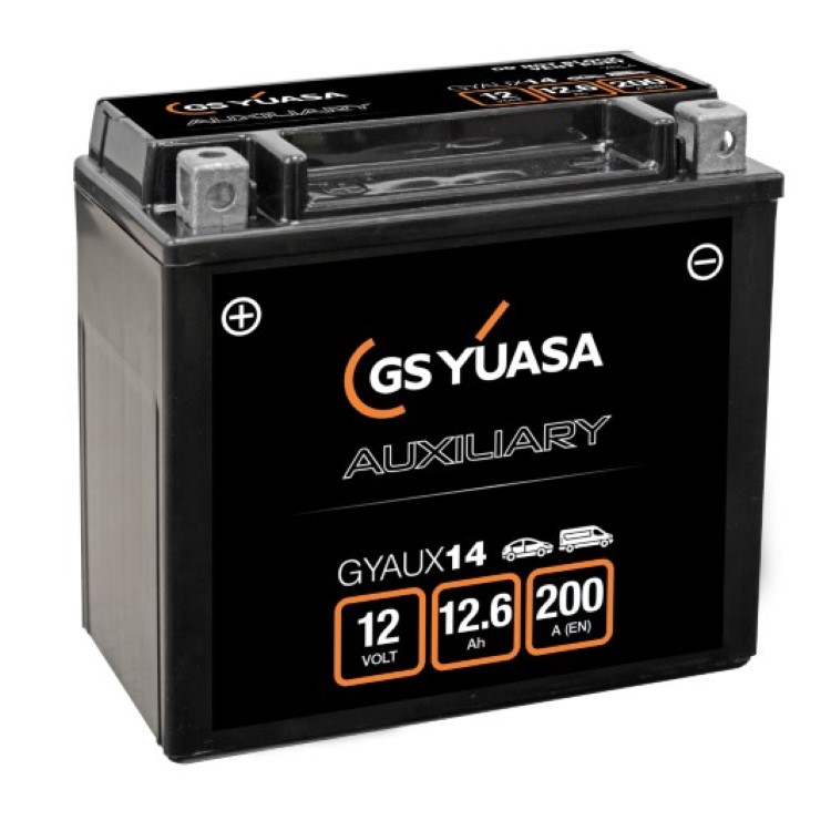 Batterie Auxiliaire YUASA GAUX14 AGM 12V 12.6Ah 200A +G 150X8 X145