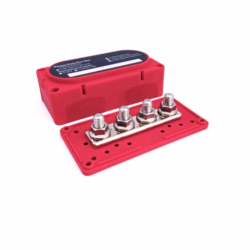 Barrette de connexion VTE 250A 4plots 8mm rouge