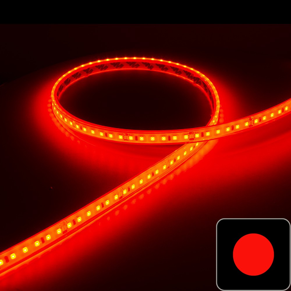 Bande semi-étanche LED 12v L1m x 1cm rouge (60 LED/m)