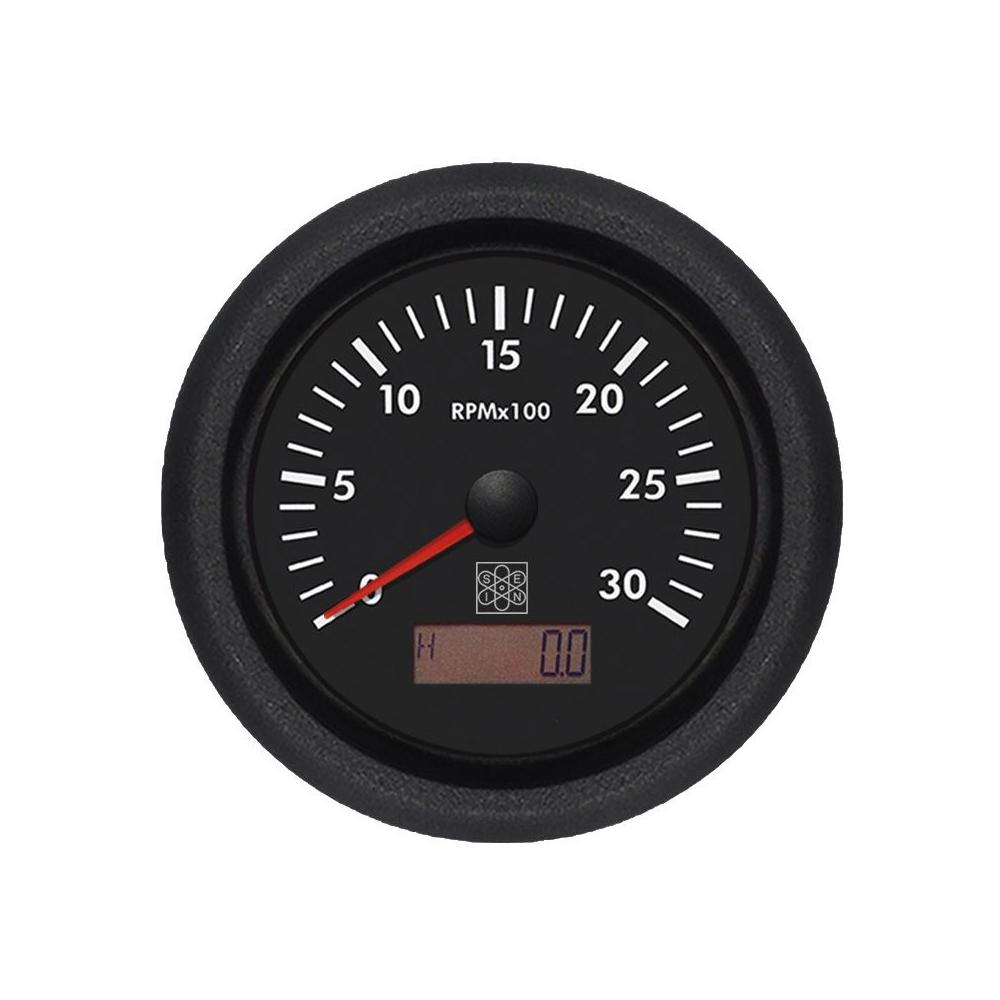 Compte-tours SAN GIORGIO 9/32v 3000t/mn W noir/noir