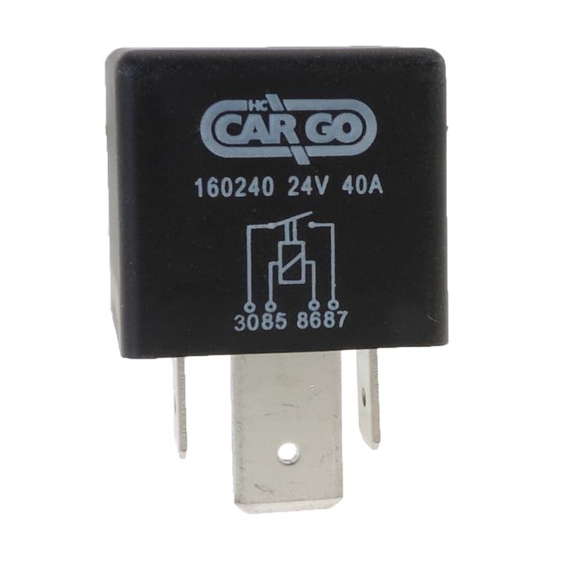 Relais WEHRLE 24v 40A 4 bornes (2 cosses 9,5) sans patte