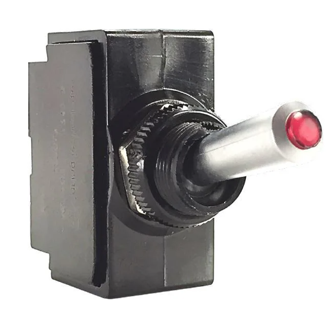 Interrupteur à levier OFF-ON 24v 12A avec voyant rouge unipolaire