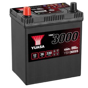 Batterie YUASA YBX3055 12V 36Ah 330A +G B19JX 187 x 127 x 227