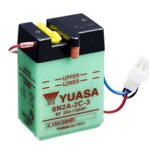 Batterie YUASA 6N2A-2C-3  6V 2Ah +G 70 X 47 X 106 SECHE