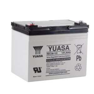 Batterie YUASA 12V 36Ah +G plomb étanche deep cycle    REC36-12 (1)