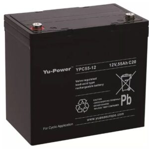Batterie YUASA 12V 55Ah +G plomb étanche   YP55C-12  (1)