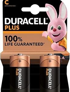 Pile DURACELL 100% Plus alcaline LR14 C x 2