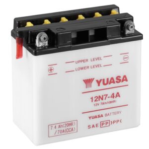 Batterie YUASA 12N7-4A 12V 7Ah 74A +G DG  135 X 75 X 133 SECHE