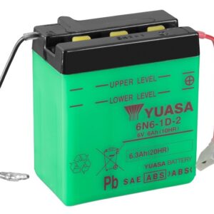 Batterie YUASA 6N6-1D-2 6V 6Ah +D  99 X 57 X 111 SECHE