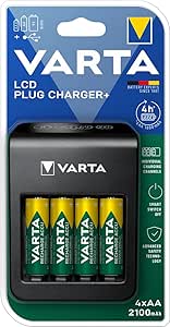 Chargeur VARTA LCD 2H accus AAA/AA cordon USB / all cigare  4 x HR06