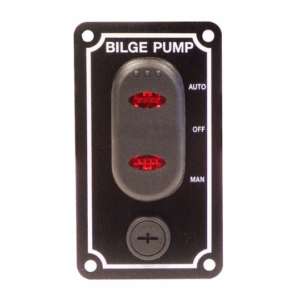 Panneau pour pompe de cale LED 12V Vertical 90 x 50mm Auto - ON- Man