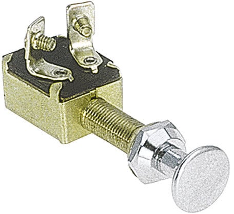 Interrupteur à tirette OFF-ON 12/24v 10A laiton D9,5mm chromé