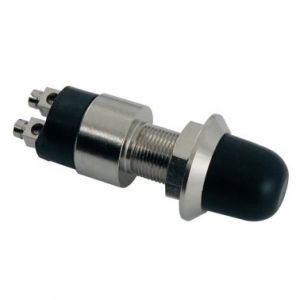 Poussoir 12/24v 30A étanche D14mm capuchon noir