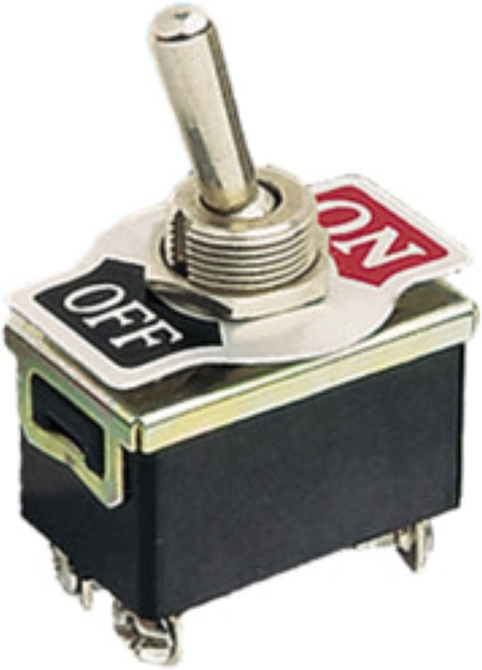 Interrupteur à levier OFF-MOM métal chromé à vis bipolaire