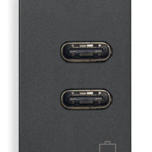 Prise  VIMAR double USB Eikon grise 20292.CC