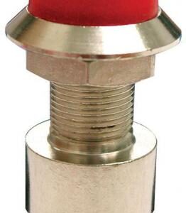 Poussoir 12/24v 20A étanche D21mm capuchon rouge