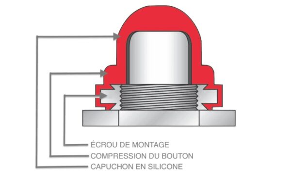 Capuchon noir pour poussoir chromé