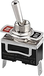 Interrupteur à levier OFF-MOM métal chromé à vis unipolaire