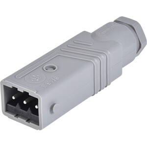 Connecteur d'alimentation STAS 3N mâle 3+PE 16A gris