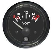 Indicateur voltmètre SAN GIORGIO 12v (8-16v) noir/noir