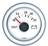 Indicateur voltmètre SAN GIORGIO 24v (13-32v) noir/blanc