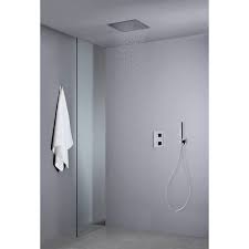 Douche à bouton encastrable à plat D54mm chromé