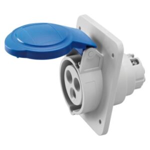 Socle femelle GEWISS 16A 230v 2P+T encastré plastique bleu