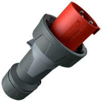 Fiche mâle MENNEKES 125A 400V 3+T caoutchouc rouge